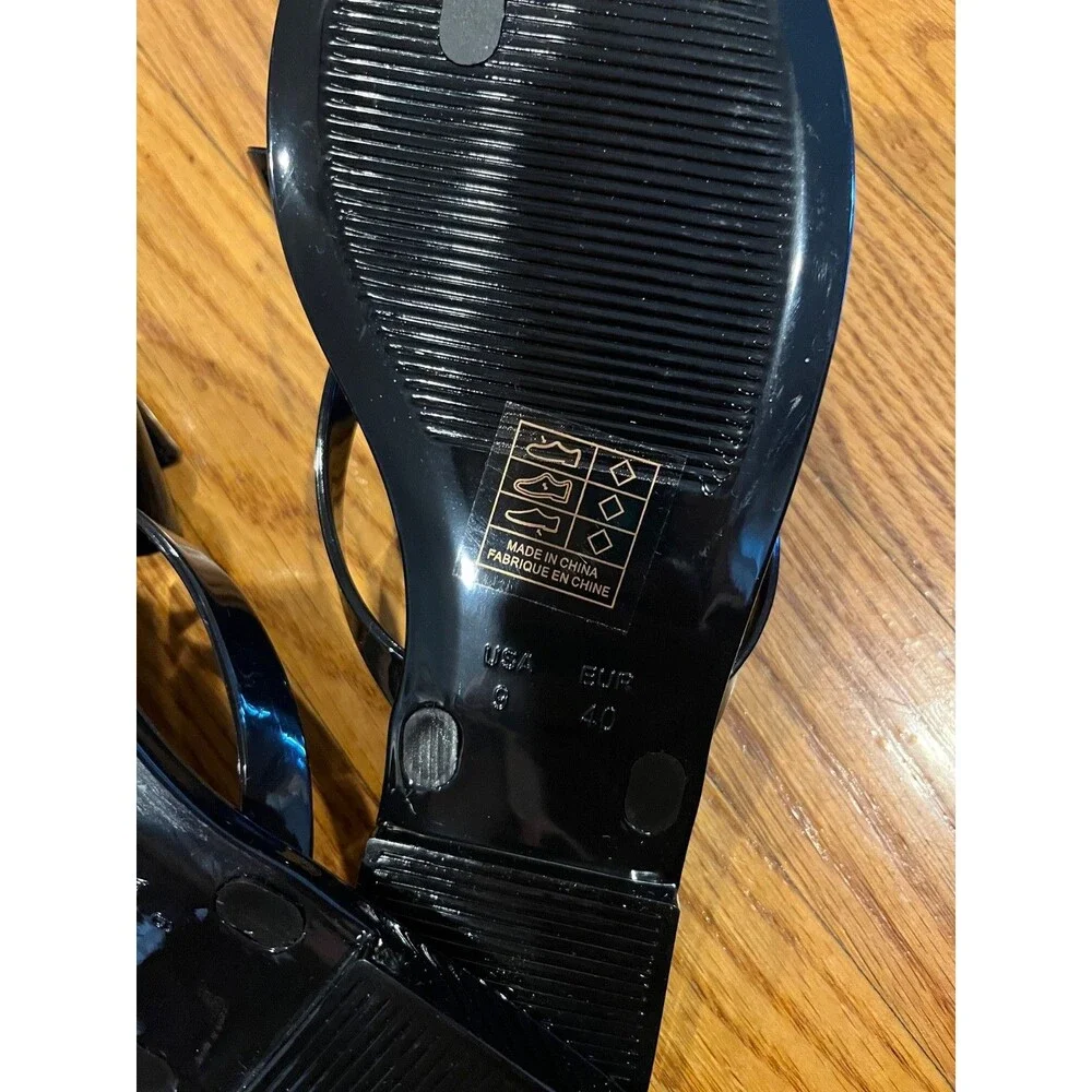 Jeffrey Campbell Sugary Black Flip Flop Jellies Sz 9